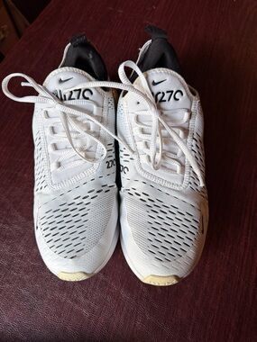 Nike White and Black Air Max 270 Running Shoes